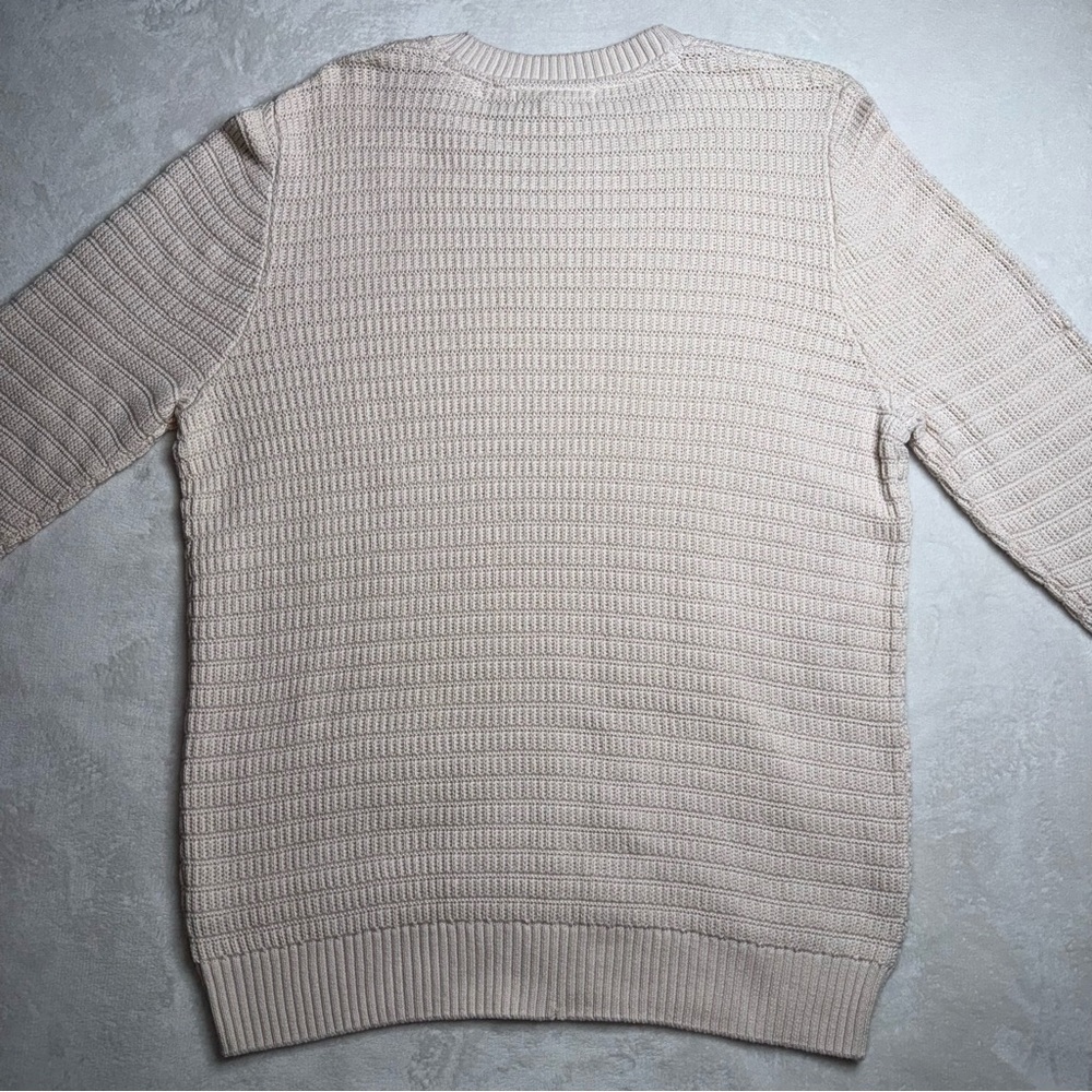 WILT Knit Pullover Sweater Cream Crew Neck Long Sleeve 100% Cotton Women Size XL - Picture 5 of 7